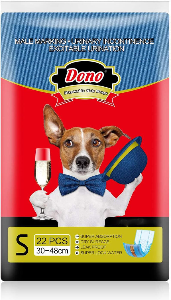 Dono Disposable Dog Diapers Male-Dogs Jeans Super Absorbent Soft Pet Diapers Doggie