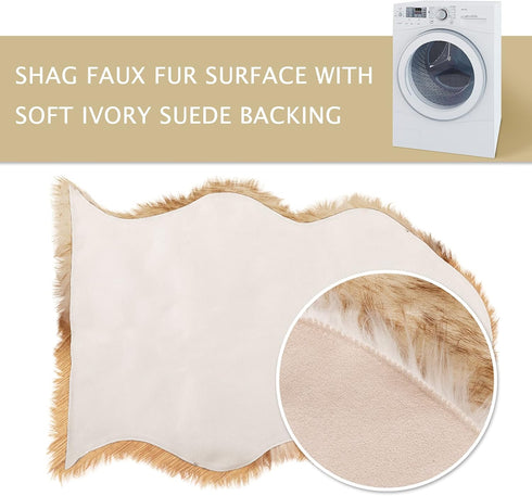 Faux Fur Dog Bed Rug, Plush and Fluffy Dog Mat, Luxury Soft Faux Sheepskin Cover, 24 by 36 inches
