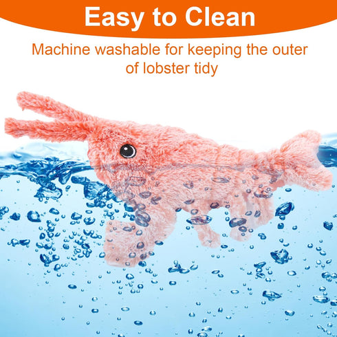 Mity rain Interactive Dog Toys, Wiggly Lobster Toy for Indoor & Outdoor, Rechargeable Floppy Plush Squeaky Dog Toys