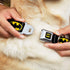 Dog Collar Seatbelt Buckle Batman Shield, Black Yellow, 15 to 26 Inches, 1.0 Inch Wide