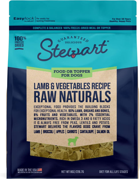 Stewart Raw Naturals Freeze Dried Raw Dog Food or Meal Topper, Lamb