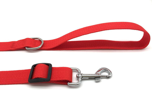 10FT Adjustable Dog Leash, Nylon for Medium Large Dogs (Red)