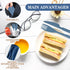 Reusable Utensil Set with Case, 2 Sets Large Portable Plastic Spoons, Forks, and Knives for Kids and Adults (Blue,