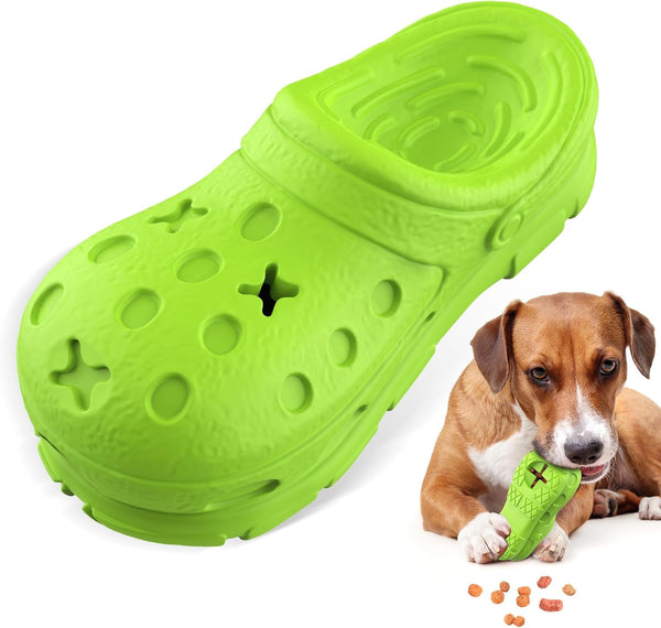 Dog Toys for Aggressive Chewers, Indestructible Natural Rubber Chew Toy with Bleef Flavor for Large Dogs (Green)