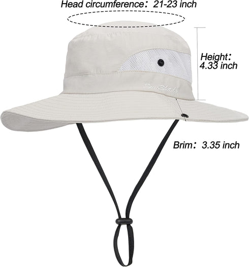 Women Outdoor Mesh Sun Hats with Ponytail-Hole Foldable UV Protection Bucket Hat Summer Beach Hat Hiking Fishing Cap
