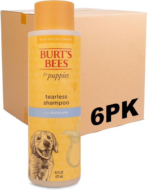 Burt's Bees for Pets Tearless Puppy Shampoo - Naturally Derived with Buttermilk, 16 Ounces, 6 Pack