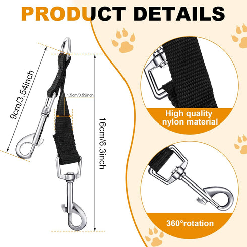 Frienda 5 Pcs Braided Poly Collar Backup Clip, Double Ended Nylon Dog Connector Strap for Large Medium Small Pets