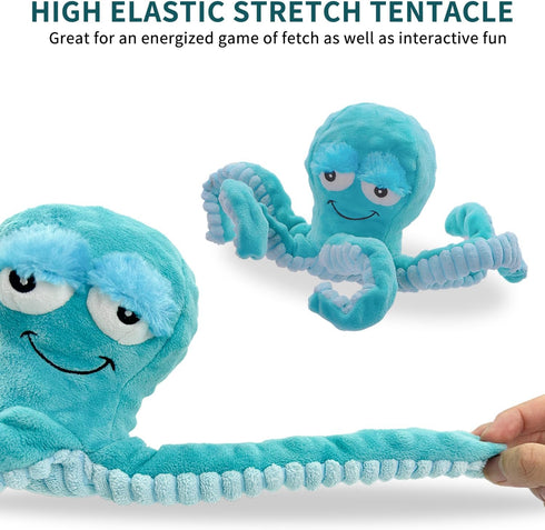 Octopus Dog Toys, Large Squeaky Interactive Plush Dog Toys for Small, Medium Puppies, Tug of War Training Aid