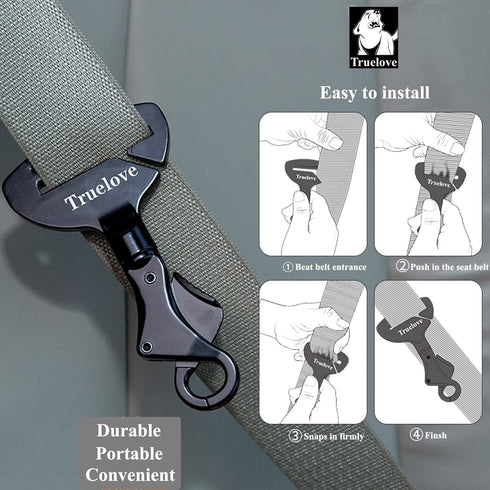 Truelove Vehicle Seat Belt Safety Buckle Lock, Dog Seat Belt Clip Universal Dog Car Restraint - Dog Seatbelt Lock