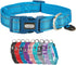 Reflective Nylon Padded Dog Collar - Adjustable Soft Pet Collars for Small Medium Large Dogs (Blue)