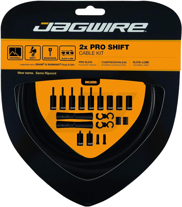 Jagwire 2X Pro Universal Gear Shift Kit for Road, MTN, Gravel, Compatible with SRAM and Shimano, 10 Color Options