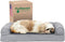 Furhaven Cooling Gel Dog Bed for Medium/Small Dogs with Removable Bolsters & Washable Cover, Plush & Suede Sofa, Gray,