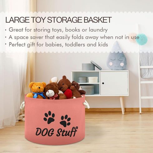 Cotton Rope Dog Toy Storage Basket - Large Organizer for Small Pets
