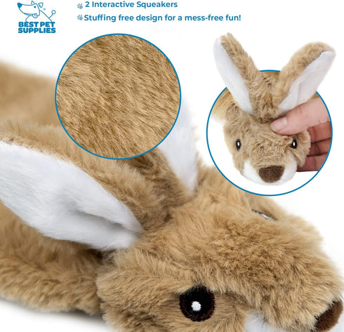 Best Pet Supplies 2-in-1 Fun Skin Stuffless Mystery Box Dog Squeaky Toy 4 pack, Large (Various styles, Colors)