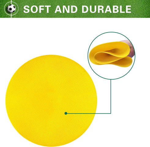 Vhxorrz 4inch/9 inch Poly Spot Markers Non-Slip Rubber Agility Markers Flat Field Cones Floor Dots for Football