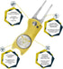 VISUALIZE Elite Switchblade Golf Divot Repair Tool Set with Ball Marker, Aluminum