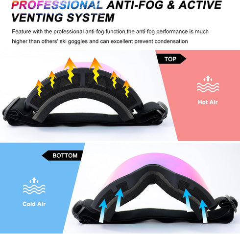 FMY Ski Goggles for Men, Women & Youth - Anti Fog UV400 Protection for Snowboard Skiing
