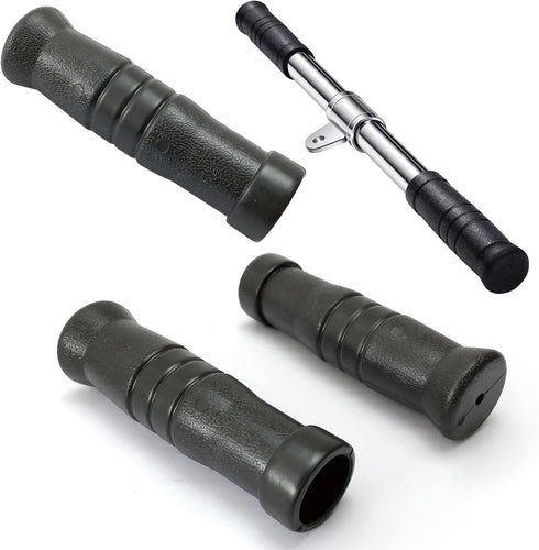 SquEqu 4 Pack LAT Pulldown Machine Straight Bar Grips Non-Slip Tricep Bar Rubber Grips for Fitness LAT and Lift Pulley