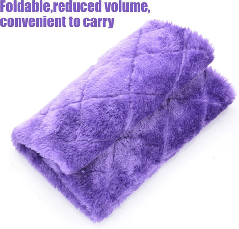 Winter Warm Purple Bird Nest House Shed Hut, Plush Fluffy Hanging Hammock for Hamster Parrot Macaw Budgies (M)
