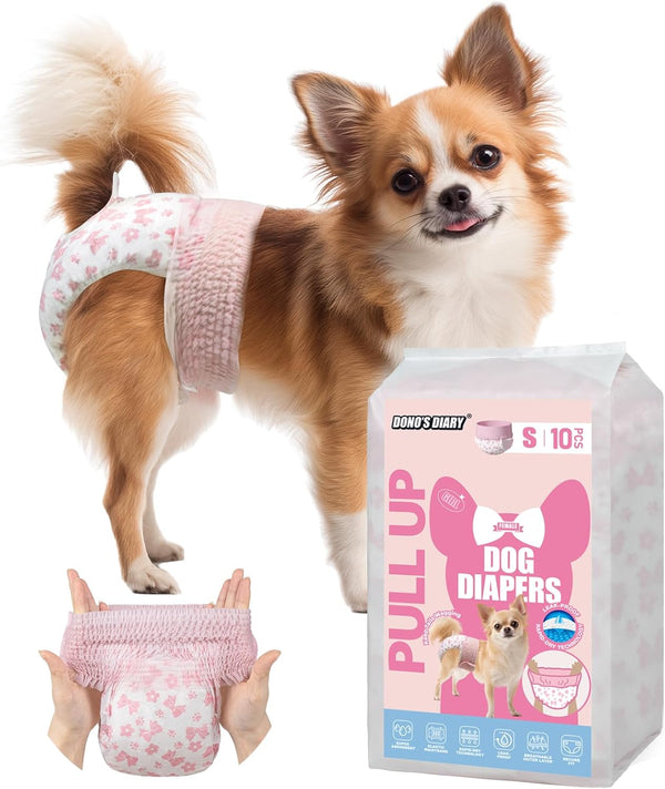 Dono Disposable Pull It Up Female Dog Diapers, 360 Stretchy Waist Puppy