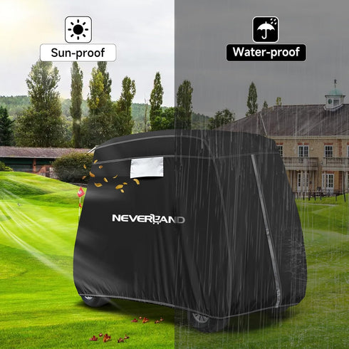 NEVERLAND Waterproof Golf Cart Cover for 4 Passengers, Fits Yamaha, EZ GO, Club Car, Outdoor Windproof Cover