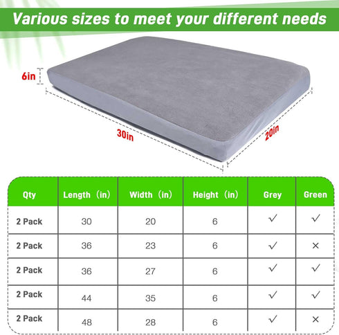 Dog Bed Covers Replacement, Washable 100% Waterproof Soft Dog Bed Sheet Grey, 2 Pack 20" x 30" XS