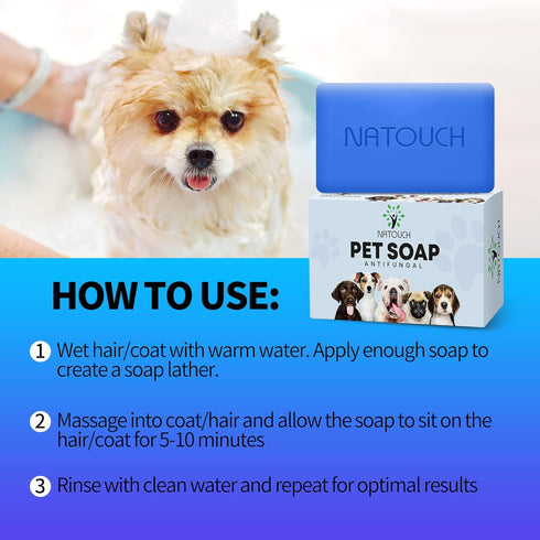 Antifungal Soap for Dog, Dog Shampoo for Allergies and Itching, Natural Soap Bar with Tea Tree Oil, and Lavender Oil