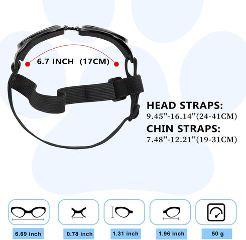 QUMY Dog Sunglasses - Goggles for Medium Large Breed Dogs, Eye Protection for Motorcycle, Car, and Swimming