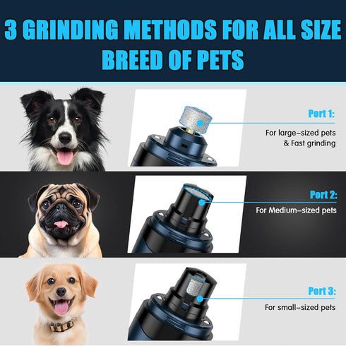 Trimmers 2-Speed VIWIK Dog Nail Grinder, Dog Nail with LED Lights, Pet Nail Clippers Kit for Large Medium Small Dogs