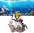 Zerodis Diver Aquarium Decoration, Floating Device Ornament for Fish Tank Accessories (White)