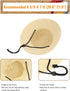Gisdanchz Women Wide Brim Straw Hat with Chin Strap for UV Sun Protection - Summer Accessory
