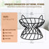 Metal Stand for Cat Bowls - Raised Cat Bowl Holder with Anti Slip Sleeves - Lifted Black Iron Cat Bowl Stand Anti Vomiting - Stress Free Eating and Drinking - Backflow Prevention - 5.9 x 4.7 inches