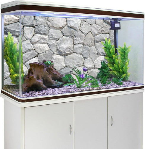 AWERT 48x24 inches White Stone Background for Rocky Fish Tank and Terrarium