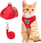 Red Cat & Dog Vest Harness - All Weather Mesh, Reflective Strap, Adjustable Step-in Harness for Small Pets, Red, S