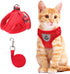 Red Cat & Dog Vest Harness - All Weather Mesh, Reflective Strap, Adjustable Step-in Harness for Small Pets, Red, S