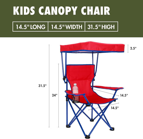 Generic (125 lb. Canopy Chair with Safety Lock Capacity), Red/Blue