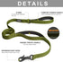 Fida 6 FT Heavy Duty Dog Leash, 2 Comfortable Padded Handles, Reflective Walking Lead, Green