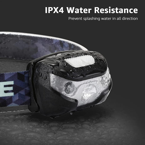 Lepro LED Headlamp Rechargeable - Super Bright Head Lamp with 5 Modes for Camping & Hiking, IPX4 Waterproof