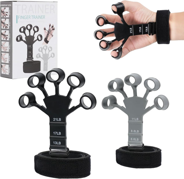 Grip Strength Trainer, Gripster, 2Pcs Hand Gripper Strengthener with 6-Gear Strength Adjustment for Finger Strength