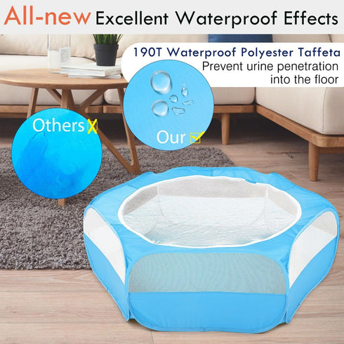 3 Pig/Rabbits/Hamster/Chinchillas,Light Pawaboo Small Animals Playpen, Waterproof Small Pet Cage Tent with Zippered