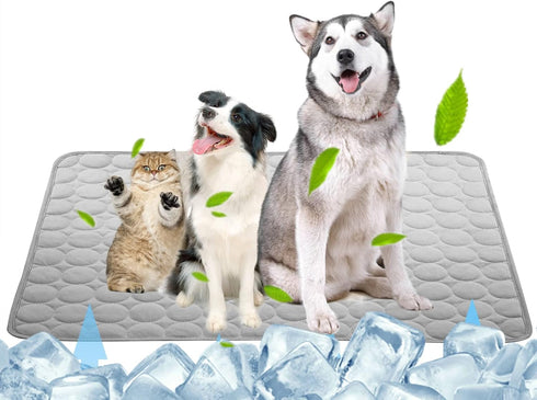 SOMOYA Dog Self Cooling Mat, Washable Pet Blanket for Hot Weather Sleeping Kennel, Ice Silk Sleep Mat Pad for Large