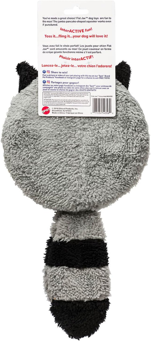 SPOT Flat Jax Dog and Puppy Toy, Durable Jumbo Size Squeaker, Great for Light and Moderate Chewers, 13inch