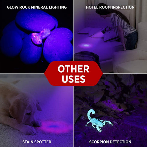GearLight UV Flashlight Black Light - 68 LED for Pet Urine Detection, Scorpion, Bed Bug, Resin Curing, Carpet Odor