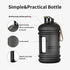 TOOFEEL 2 Liter Water Bottles - BPA Free Half Gallon Sports Bottle with Measurements Marked (Matte Black)