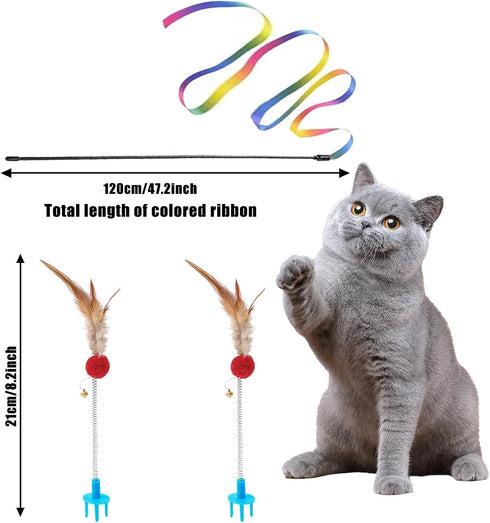 Hlimior 15-Piece Set Kitten Starter Kit, Cat Essentials Includes Litter Box, Toys, Collars, Scratch Pad, Nail File
