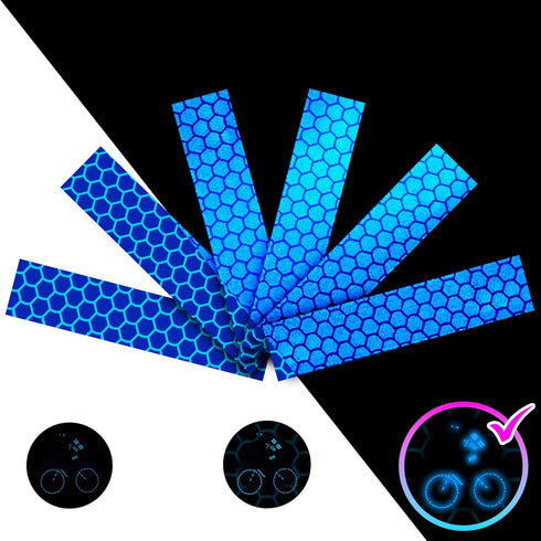 LOOM Reflective Stickers Kit (6pcs Brilliant-Blue) for Nighttime Safety, Waterproof Self-Adhesive Decals