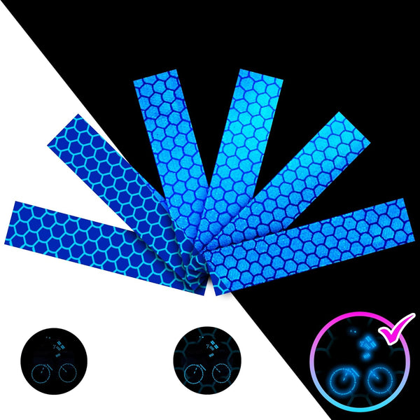 LOOM Reflective Stickers Kit (6pcs Brilliant-Blue) for Nighttime Safety, Waterproof Self-Adhesive Decals