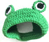 Pet Hat - Handmade Knitted Woolen Yarn Cap for Dog Cat Puppy Teddy Cartoon Frog Grooming Accessories, Green, S