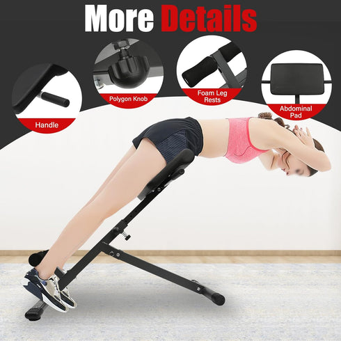 kitneed Roman Chair Back Extension Weight Bench Ab Machine Foldable Angle Height Adjustable Sit up Exercise