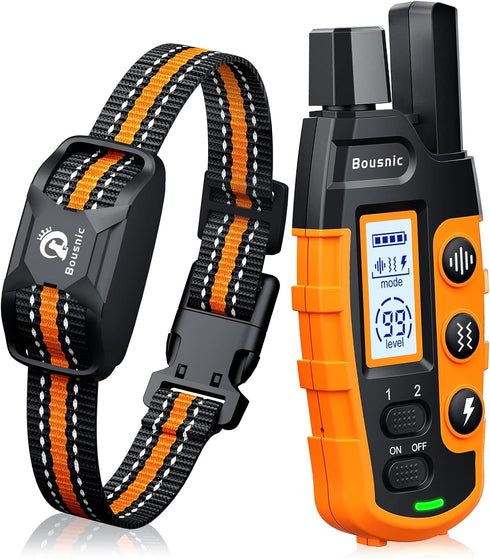 Bousnic Dog Shock Collar - 3300Ft Training Collar with Remote for 5-120lbs Dogs, Rechargeable Waterproof
